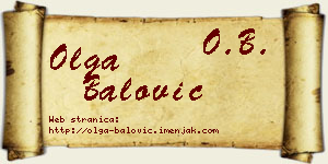 Olga Balović vizit kartica